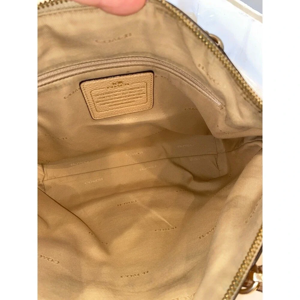 Coach Prairie Satchel Crossbody Nude‎ Pink Cream Leather Tote Shoulder Bag